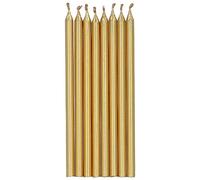 Folat 24186 Velas de Pastel - Velas Dorado - 10 cm - 24 piezas Adornos para pasteles para fiestas de cumpleaños, aniversario de Bodas, fiesta de Graduación, baby shower, fiesta de niños