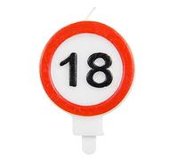 Folat 24251 Velas de Pastel - Vela 18 cumpleaños señal de tráfico Adornos para pasteles para fiestas de cumpleaños, aniversario de Bodas, fiesta de Graduación, baby shower, fiesta de niños