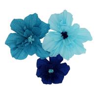 Folat 24322 Decoraciones de fiesta de papel azul Decoración para mesa - Set de Flores - Bold Blue - 3 piezas - Decoraciones para bodas, festivales, carnavales, decoración de cumpleaños, baby shower