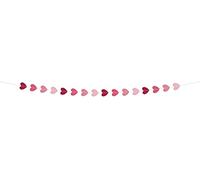 Folat 24886 Romantic Love Decorative Paper Small Hearts Red Pink 3M Garland Wedding Valentine's Day or Mother's Day Pink