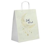 Folat 24897 Eid Mubarak - Bolsas de regalo 'Eid Mubarak' - 20 x 10 x 27 cm - 6 piezas - Ramadán Decoración con Clásico Estrellas Luna para Eid Al Fitr y Eid Al Adha