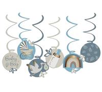 Folat 24985 Decoraciones de baby shower para niños - Decoración colgante - Blooming Baby Boy - 6 piezas - Decoraciones de revelación de género