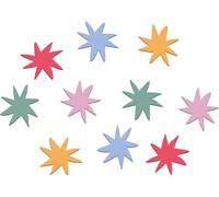 Folat 26867 Decoración de cumpleaños blanca con estrellas de colores - Confeti XL - Starburst - 45 piezas - Cumpleaños feliz y colorido para niños y adultos