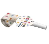 Folat 26874 Decoración de cumpleaños blanca con estrellas de colores - Matasuegras - Starburst - 6 piezas - Cumpleaños feliz y colorido para niños y adultos