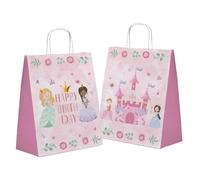 Folat 27491 Decoración de cumpleaños de Princesa Rosa - Bolsas de regalo - Pretty Princess - 20 x 27 cm - 6 piezas - fiesta de princesas