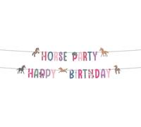 Folat 27505 Decoración de Cumpleaños de Caballos Rosa - Juego de Guirnaldas de Letras - Happy Horses - 1,5 metros - Decoración de fiesta de caballo