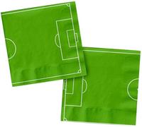 Folat 27569 Fútbol Azul Verde Servilletas - Fantastic Football - 33 x 33-20 piezas - Decoración de fútbol para cumpleaños de niños niño y niña