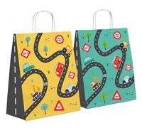 Folat 27674 Wacky Wheels bolsas de papel Bolsas de regalo - Wacky Wheels - 6 piezas. Para Fiestas Infantiles, Cumpleaños