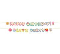 Folat 27689 Striscione Buon Kawaii Compleanno Set di bandierine con lettere - Happy Birthday - Kawaii Party - 1,5 metri Bandierine Ghirlanda, per Festa di Birthday