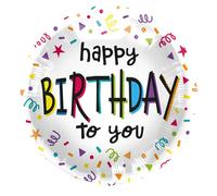 Folat 27917 Globos multicolores de cumpleaños Globo de Aluminio - Happy BIRTHDAY to you - 45 cm Feliz Cumpleaños
