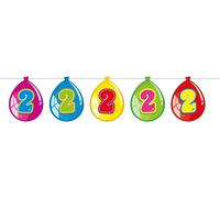 Folat - 2nd Birthday Balloon Garland - Multicolor - 10 Meters (Importación USA)