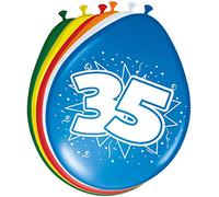 Folat - 35 Año Globos para Fiesta Decoración - Multicolor - 12In/30cm - 8 Piezas