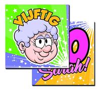 Folat-50 cumpleaños servilletas Sarah Rainbow-20 Piezas, Multicolor, 33 x 33 cm (65632)