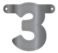 Folat 50294 Banner Letter 3::Metallic Silver