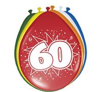 Folat - 60 Año Globos para Fiesta Decoración - Multicolor - 12In/30cm - 8 piezas , color/modelo surtido
