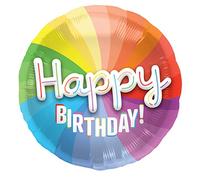 Folat 62842 Globo de aluminio 3D Happy Birthday - 56 cm