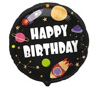 Folat 62997 - Balón de aluminio con texto "Happy Birthday", color negro