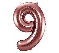 Folat 63129 Globo de Aluminio Número Figura 9 Bronce 86 cm - decoración globos de helio para cumpleaños, aniversario
