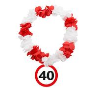 Folat 63523 - Cadena Hawaiana, Color Rojo y Blanco