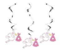 Folat 63657 - Espiral giratoria (40 cm de alto, 3 unidades), color rosa