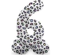 Folat 63936 Globo de Aluminio Número Figura 6 Bright Panther Blanco Negro 72 cm - decoración globos para cumpleaños, aniversario (no se necesita helio)