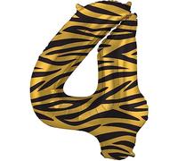 Folat 64164 Globo de Aluminio Número Figura 4 Tiger Chic Naranja 86 cm - decoración globos de helio para cumpleaños, aniversario