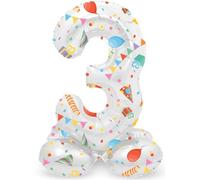 Folat 64763 Globo de Aluminio Número Figura 3 Joyful Party Multicolor 41 cm - decoración globos para cumpleaños, aniversario (no se necesita helio)