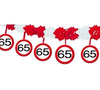 Folat B.V- Folat 65 cumpleaños señal de tráfico Guirnalda con Perchas, Multicolor, Adulto (5236)