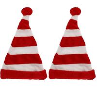 Folat 65679 Sombrero de Navidad Bastón de caramelo Rojo-Blanco, Multi Colores (Paquete de 2)