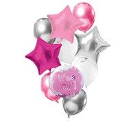 Folat 66970 Juego It's a Girl (Es Un Chica) Rosa-Decoracion Revelación de Género, Bebe Niña Pancarta, Gender Reveal Globos de Fiesta para Baby Shower para Niñas, color rosado, Large