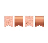 Folat 67460 Bunting Garland Elegante Rubor exuberante 60 años-6 m, color rose gold