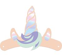 Folat 68327 Diademas Papel Unicorns & Rainbows-6 piezas, multicolor, medium