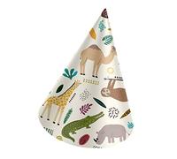 Folat 68329 Sombreros Papel Zoo Party-6 piezas, multicolor, 16.5 cm