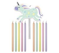 Folat Velas Unicorns & Rainbows 10cm-11 piezas, multicolor (68380)