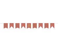 Folat 68509 Golden Dusk Banderines con numero Happy Birthday Rosado Oro 4 metros - Cartel Feliz Cumpleaños para Fiestas de Cumpleaños ideal para decorar cumpleaños infantiles