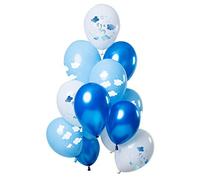 Folat 69340 Globos 'It's a boy' Azul 30cm - 12 piezas Globos de látex para Aire y Helio para Baby Shower