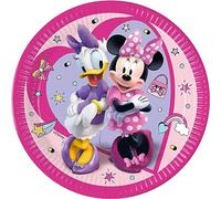 Procos- Folat 93830P Platos Papel FSC Minnie Mouse 23cm - 8 piezas, Multicolor