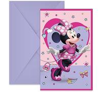 Procos Folat 93942P Invitaciones FSC Minnie Mouse-6 piezas, dibujo animado, multicolor