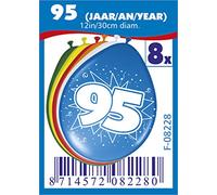 Folat - 95 Año Globos para Fiesta Decoración - Multicolor - 12In/30cm - 8 piezas