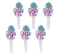 Folat B.V.- Folat 23934 cumpleaños Azul con Purpurina Iridiscente Lenguas Rodantes-Mermaid Magic-6 Piezas-Decoraciones de Sirenas para Fiestas de Mundo Submarino, Color