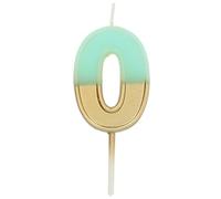Folat B.V.-Folat 24220 Velas Vela Retro Número 0 Azul Claro-5 cm Adornos para pasteles cumpleaños, aniversario de Bodas, Graduación, baby shower, fiesta de niños, color blue