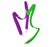 Folat B.V.- Folat 24865 Tirantes Colorblock neón Violeta/Verde para Ropa Accesorios Damas y Hombres Disfraz de Carnaval de Fiesta, Multicolor