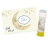 Folat B.V.- Folat 24900 Etiquetas de Burbujas Mubarak' -6 Piezas-Ramadán Decoración con Clásico Estrellas Luna Fitr y Eid Al Adha, Multicolor