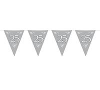 Folat B.V.- Folat 25 cumpleaños/aniversario Bunting Garland Silver, color plata (7451)