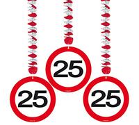 Folat B.V.- Folat 25 Perchas de señal de tráfico de cumpleaños, impresión de letras, Multicolor, Costumes (5124)