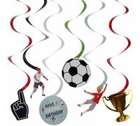 Folat B.V.- Folat 27572 Azul Verde Colgante-Fantastic Football-6 Piezas-Decoración de fútbol para cumpleaños de niños niño y niña, Multicolor