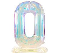 Folat B.V.- Folat 62945 Globo Número 0 Iridescentes 72 cm - Sin helio - Decoraciones para Cumpleaños, Baby showers, Bodas y Aniversarios, Color