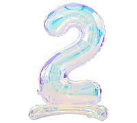 Folat B.V.- Folat 62947 Globo Número 2 Iridescentes 72 cm - Sin helio - Decoraciones para Cumpleaños, Baby showers, Bodas y Aniversarios, Color