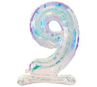 Folat B.V.- Folat 62954 Globo Número 9 Iridescentes 72 cm - Sin helio - Decoraciones para Cumpleaños, Baby showers, Bodas y Aniversarios, Color