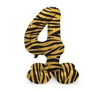 Folat B.V.-Folat 64754 Aluminio Número Figura 4 Tiger Chic Naranja 41 cm-decoración globos para cumpleaños, aniversario (no se necesita helio), color carbón, talla única